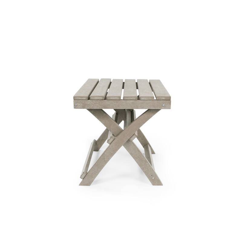 Santorini Fully Assembled All-Weather Recycled HDPE Outdoor Folding Side Table