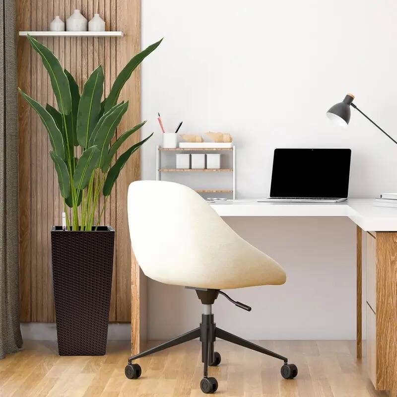 Square Planter Pack of 2, Faux Rattan Flower Pot with Automatic Watering System