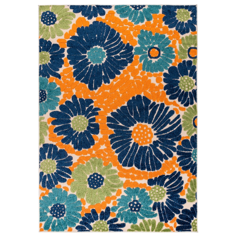World Rug Gallery Palermo Modern Floral Indoor/Outdoor Area Rug