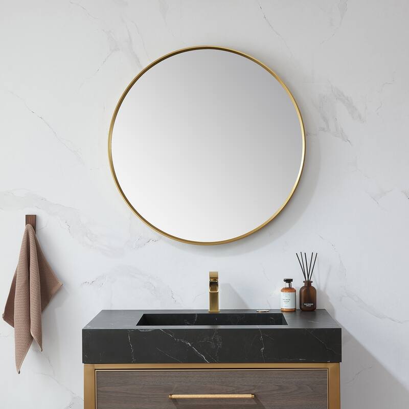 Vinnova Cascante Round Metal Wall Mirror