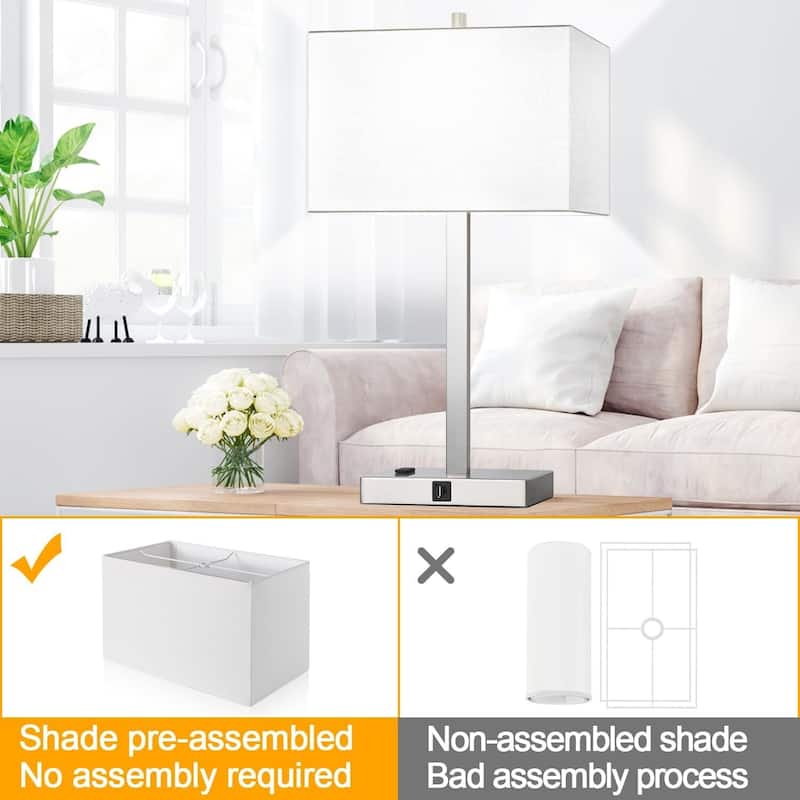 Upgraded, Set of 2 Bedside Touch Control Table Lamp - 4.4"D x 7.8"W x 21"H