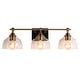 preview thumbnail 20 of 20, Modern 3-Light Gold Bathroom Vanity Light Dome Clear Glass Wall Sconces