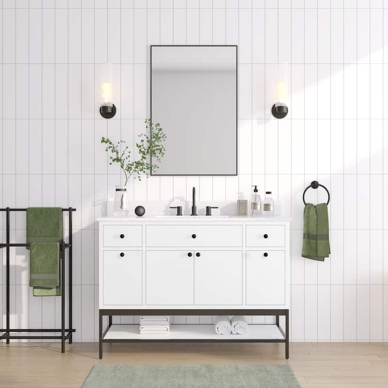 Avanity PAISLEY-VS48 Paisley 48" Free Standing Single Basin Vanity Set - White - Painted