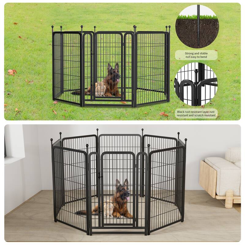Dog Playpen 8 Panels 40" Height Heavy Duty Dog Fence Puppy Pen for Large Small Dogs Indoor Outdoor Foldable Pet Exercise Pen