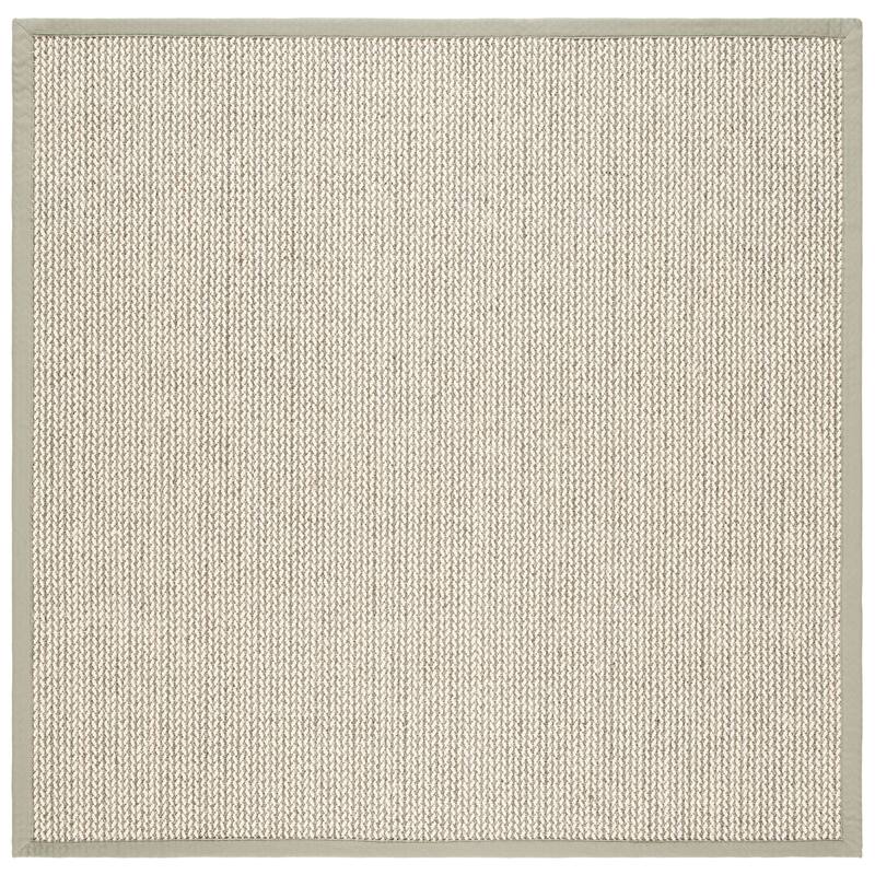 SAFAVIEH Natural Fiber Evia Sisal & Wool Rug - 6' Square - Grey