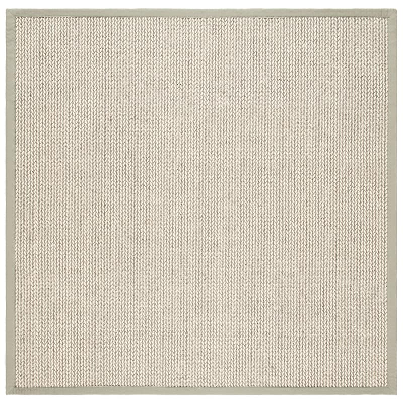 SAFAVIEH Natural Fiber Margret Sisal & Wool Rug - 6' Square - Grey - Square