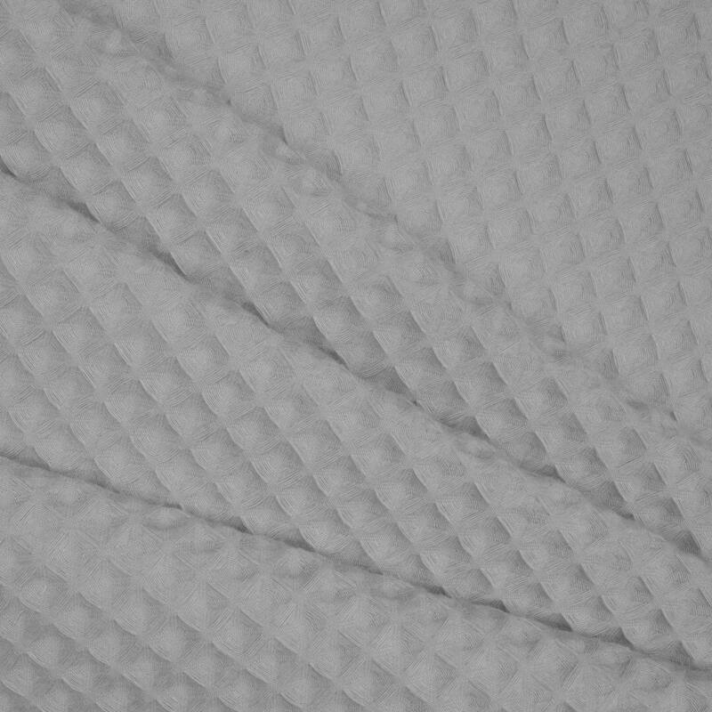 Cotton Blend Honeycomb Waffle Weave Shower Curtain with Snap-in Liner