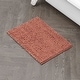 preview thumbnail 5 of 100, Laura Ashley Astor Chenille Bath Mat with TPR Backing 17 x 24 - Coral