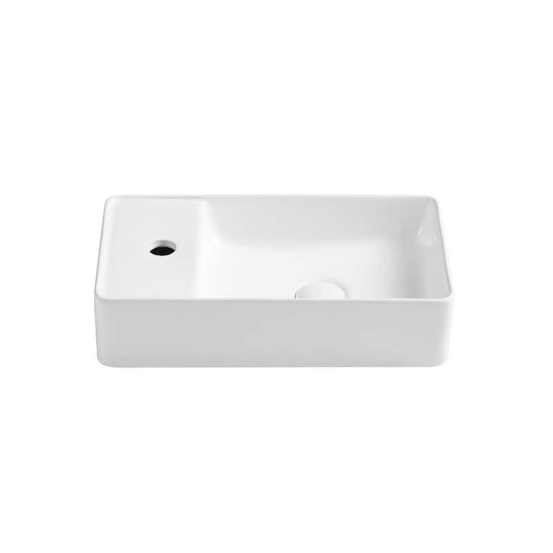 Eridanus Small Wall-Mounted Bathroom Sink with Pop-Up Drain - 17.9" x 9.8" x 4.3"