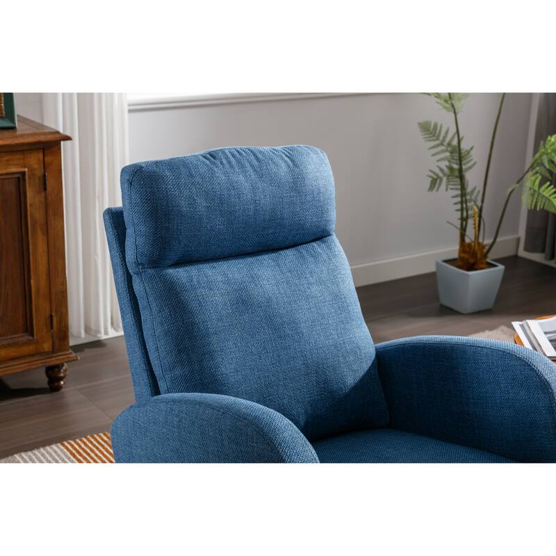 Modern 27" Upholstered Rocking Chair with Wood Legs and Side Pocket