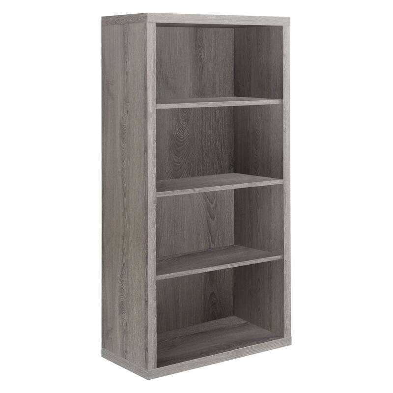 White Wood Adjustable Four Tier Bookcase