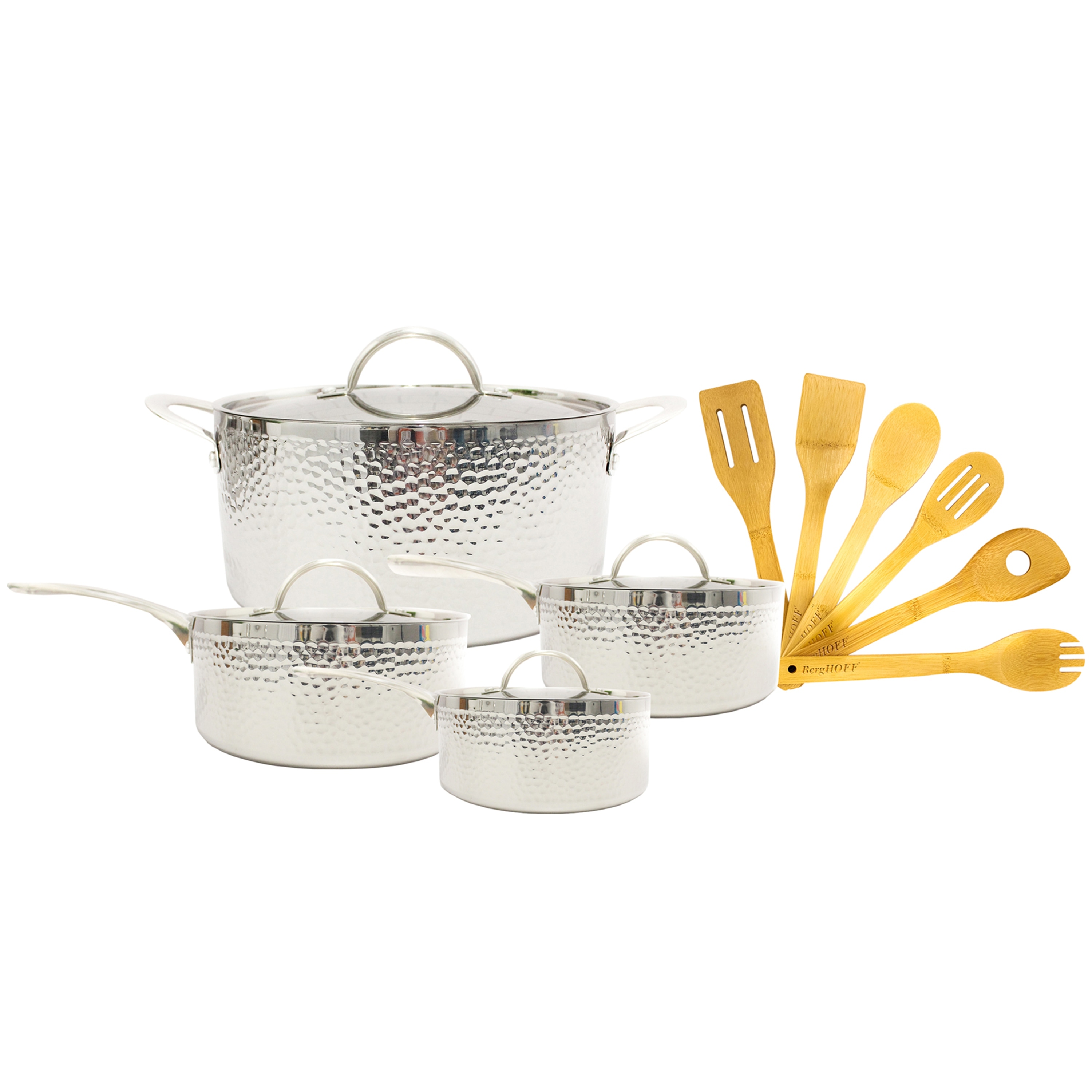 Tri-Ply 18/10 SS 13pc Cookware Set, Hammered - Bed Bath & Beyond - 35254655
