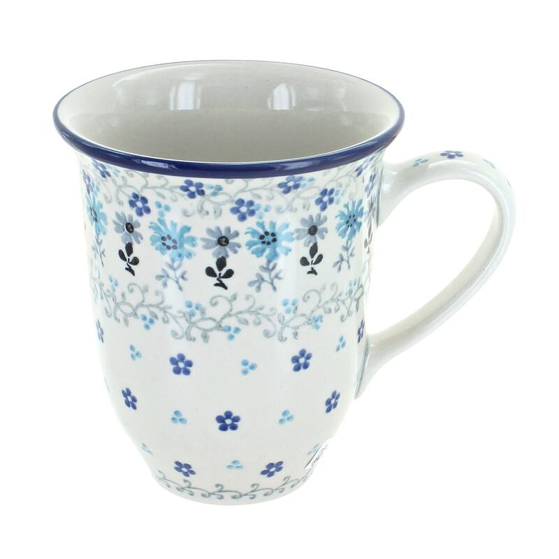 Blue Rose Polish Pottery 826 Ceramika Artystyczna Large Coffee Mug - Celeste
