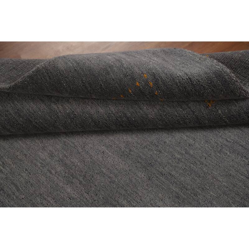 Hand Knotted Oriental 100% Wool Carpet Tribal Tribal Greys & Charcoal Gabbeh Area Rug - 7' 10'' X 5' 8''