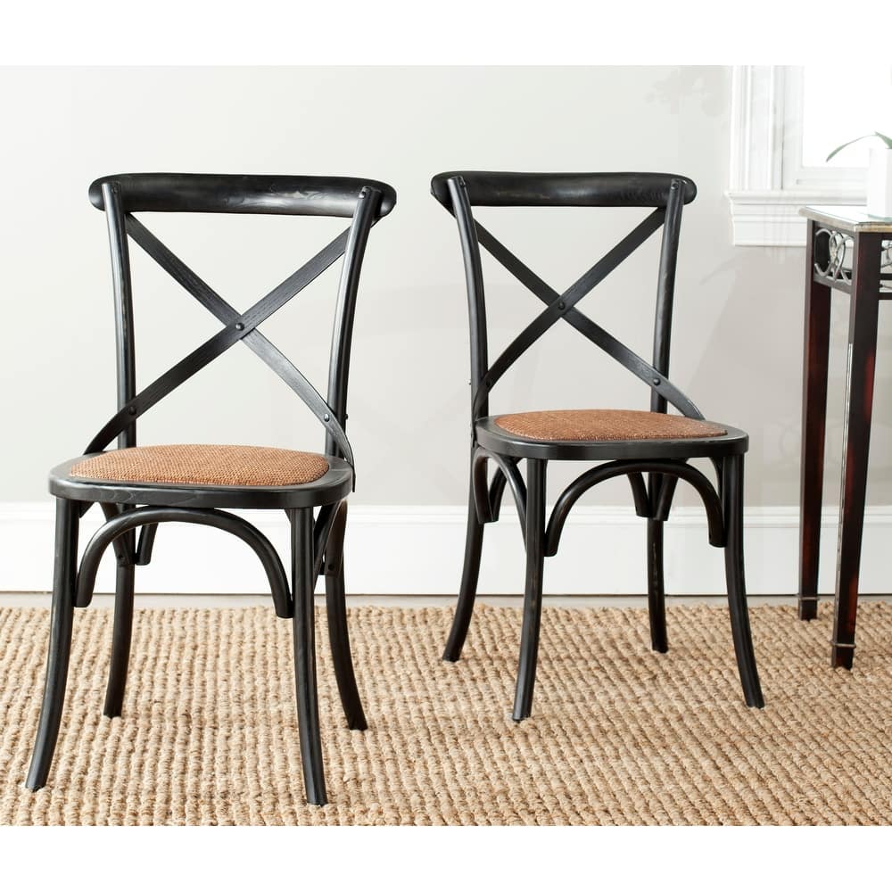 SAFAVIEH Zalya x-Back Antique White Dining Chair (Set of 2) - 20"Wx21"Dx35"H
