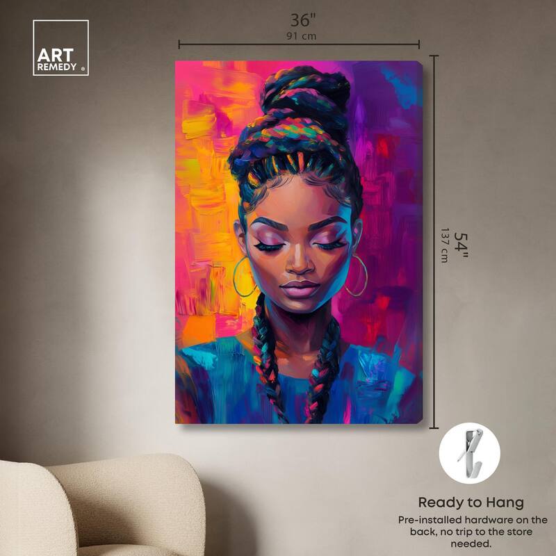 Bold Colorful Braids Canvas by Art Remedy, Gallery Wrapped