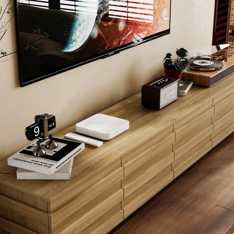 Contemporary Wooden TV Stand Entertainment Center: Minimalist Design Meets Functional Storage