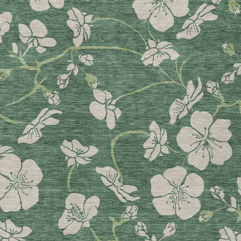 HomeRoots Floral Transitional Rectangle Outdoor Rug