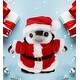 preview thumbnail 4 of 4, DolliBu Santa Grey Penguin Stuffed Animal Plush with Red Santa Outfit - 9 inches