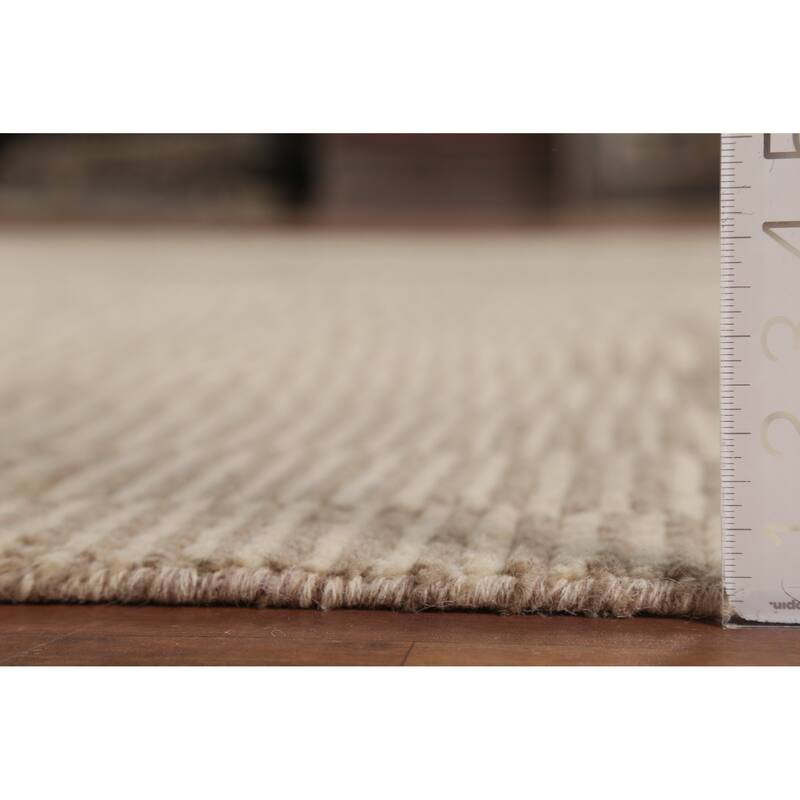 Beige Modern / Moroccan Area Rug Handmade Wool Carpet - 9'0"x 13'0"