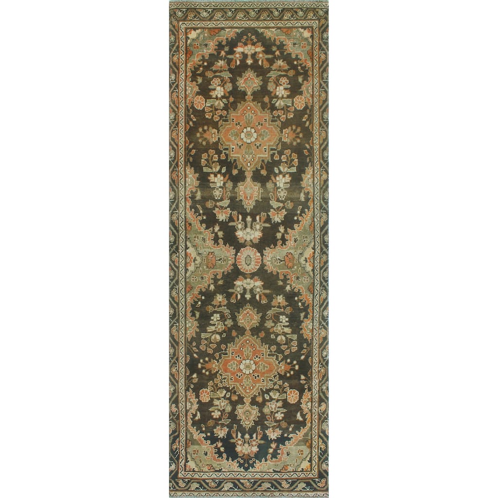 Vintage Distressed Percy Charcoal/Ivory Runner - 3'0" x 10'3"