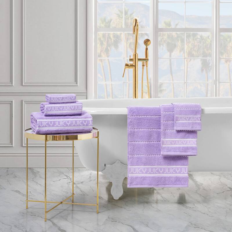 Juicy Couture 6-Piece Towel Set 2 Bath Towels 2 Hand Towels 2 Washcloths - 28"x54"/16"x26"/12"x12"