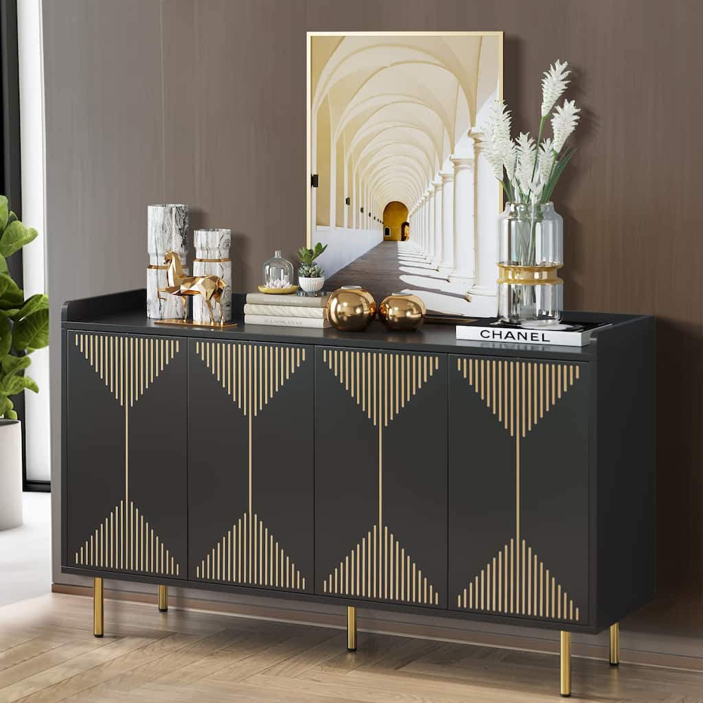 Moasis 55" Kitchen Buffet Cabinet with Storage Sideboard Buffet Table with Doors