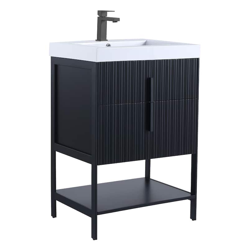 Fine Fixtures Serenity Modern Bathroom Vanity with White Gel Acrylic Top