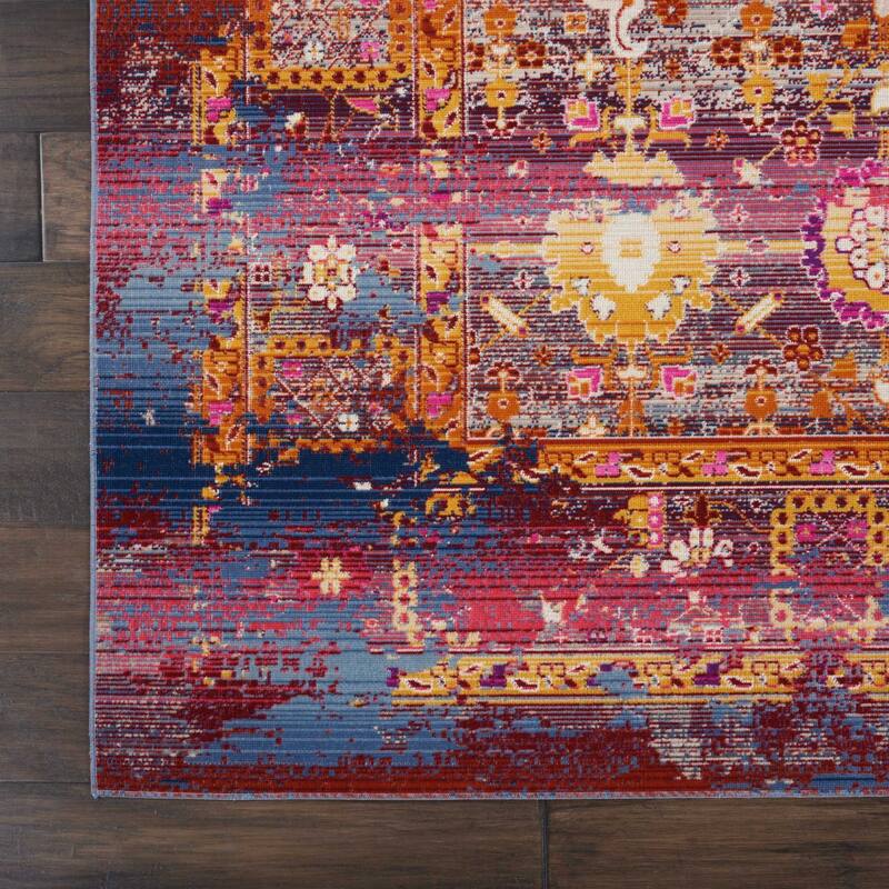 HomeRootsFloral Transitional Rectangle Area Rug - 118' X '94' X '0.5