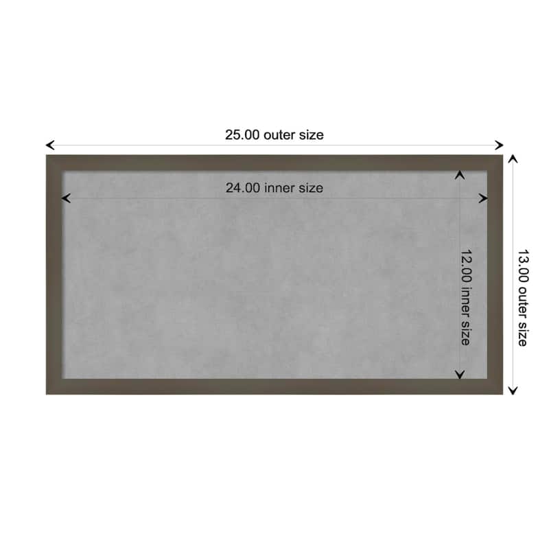 Amanti Art Svelte Clay Grey Framed Magnetic Board - Board Size 24x12