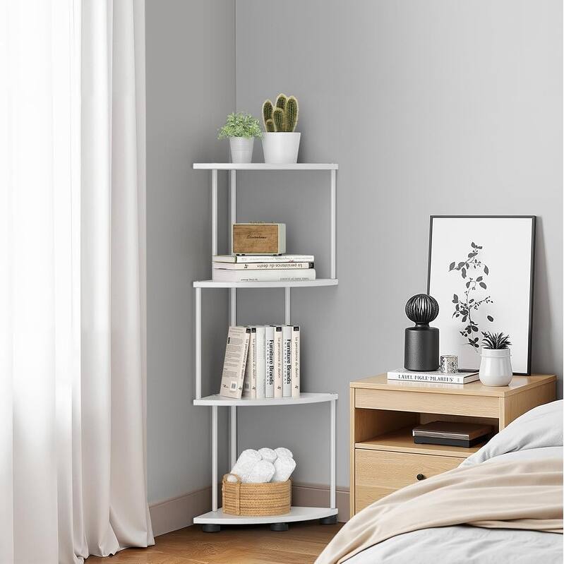 4 Tier Metal Corner Shelf Stand Corner Shelves