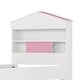 preview thumbnail 9 of 28, House-Shaped Twin Bed with Headboard Shelf & Storage Drawers, Wooden Frame, Pink