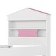 preview thumbnail 19 of 17, House-Shaped Storage Headboard Bed Frame, Wood Platform Bed with 2 Pull-out Storage Drawers, Kids Panel Bed