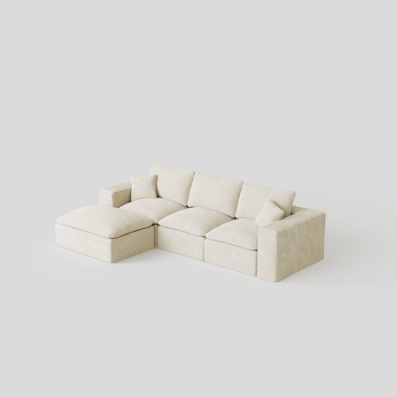 108" Cloud Sectional Couch with L-Shape Chaise, Left-right interchangeable, Modular Sofa with Deep Seat, Upholstered Couches