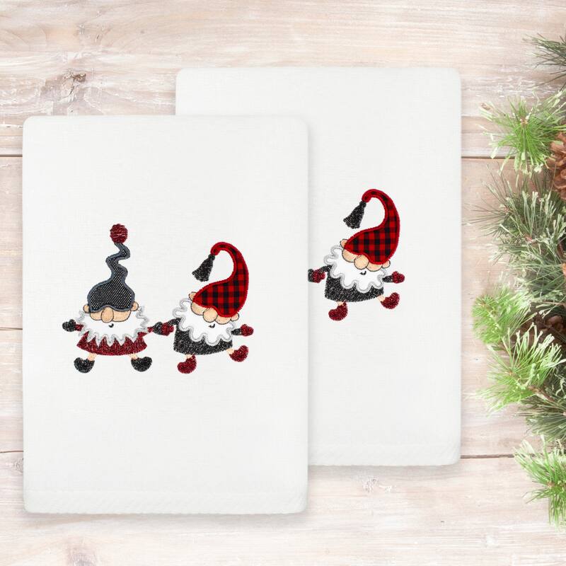 Authentic Hotel and Spa Christmas Gnomes 2 PC Hand Towel Set