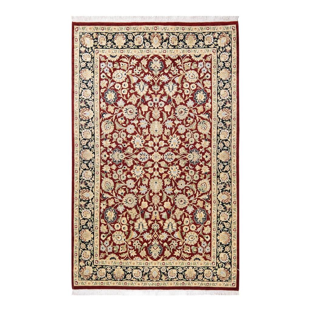 Overton Hand Knotted Wool Vintage Inspired Traditional Mogul Orange Area Rug - 4 x 6