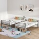 preview thumbnail 32 of 36, Bunk Bed Metal Twin Size Bunk Beds Frame with Ladder & Full-Length Guardrail Heavy Duty Sturdy 2 in 1 Convertible Bunk Bed