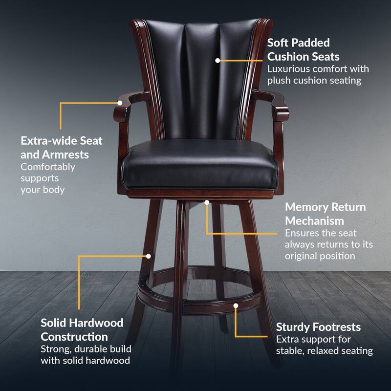 Hathaway Avondale 29-in High Top Swivel Pub Arm Chair