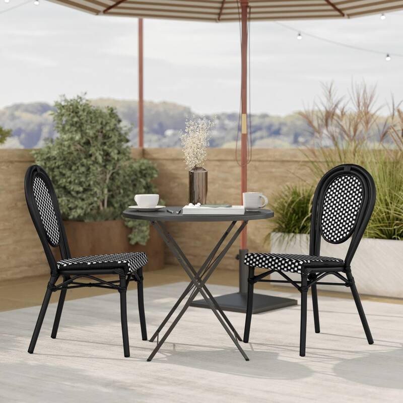 Stacking Bistro Chairs with Metal Frames