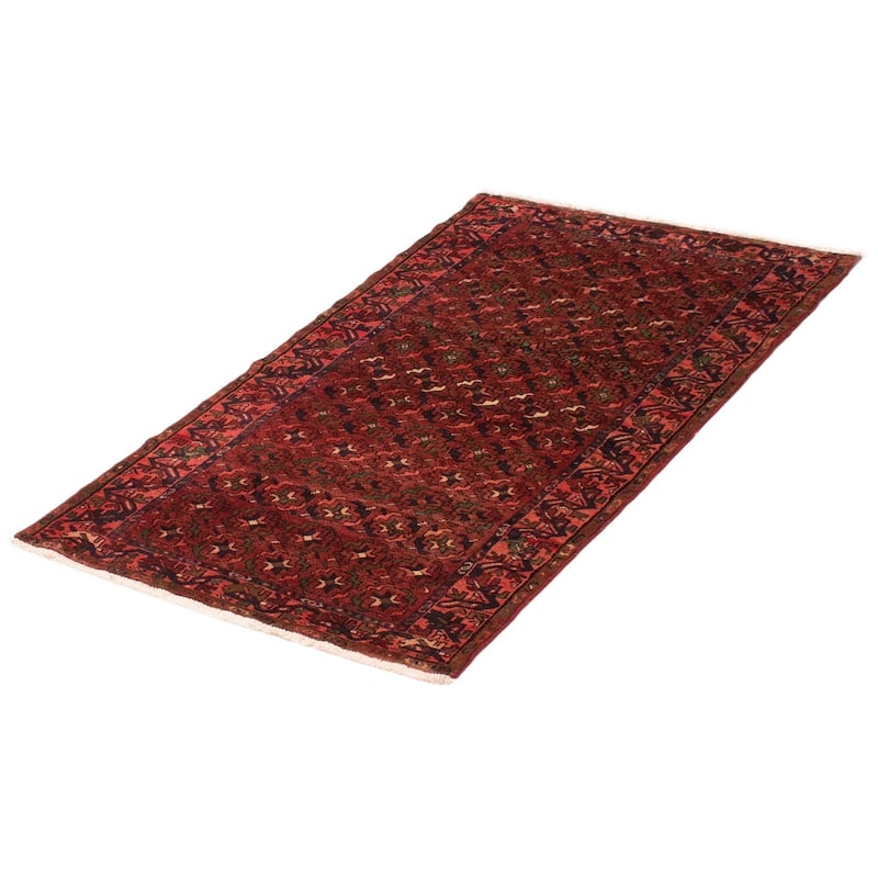ECARPETGALLERY Hand-knotted Andelz Red Wool Rug - 3' 5" x 5' 5"
