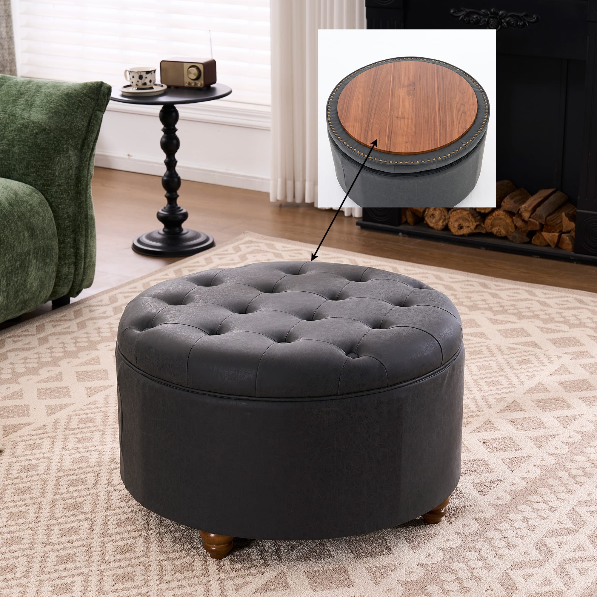Option Black/Faux Leather