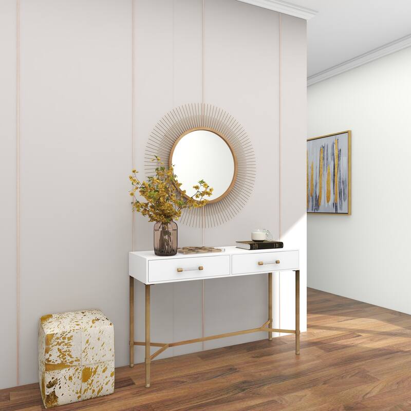 Gold Metal Starburst Room Wall Mirror