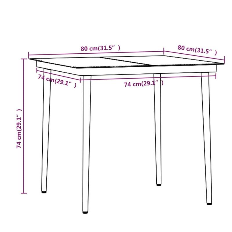 vidaXL Patio Dining Set Outdoor Dining Set Table and Chair Set for Garden