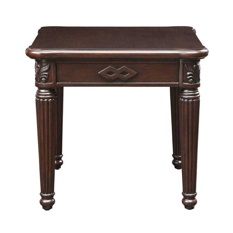 Eliza Espresso End Table with Turned Leg