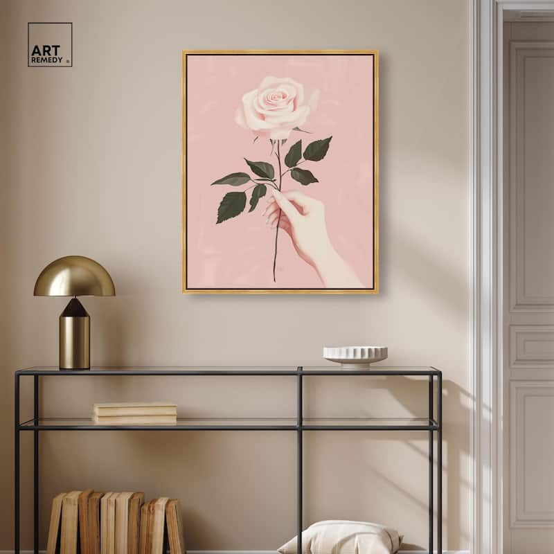 Gift of a Rose Canvas by Art Remedy