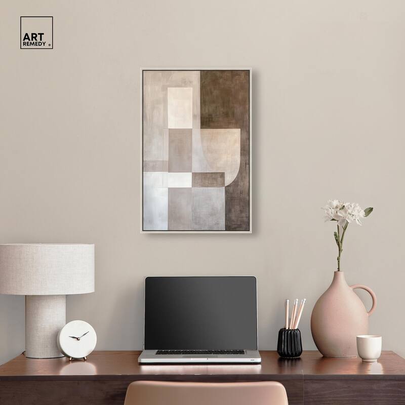 Neutral Tone Blocks I Canvas by Art Remedy