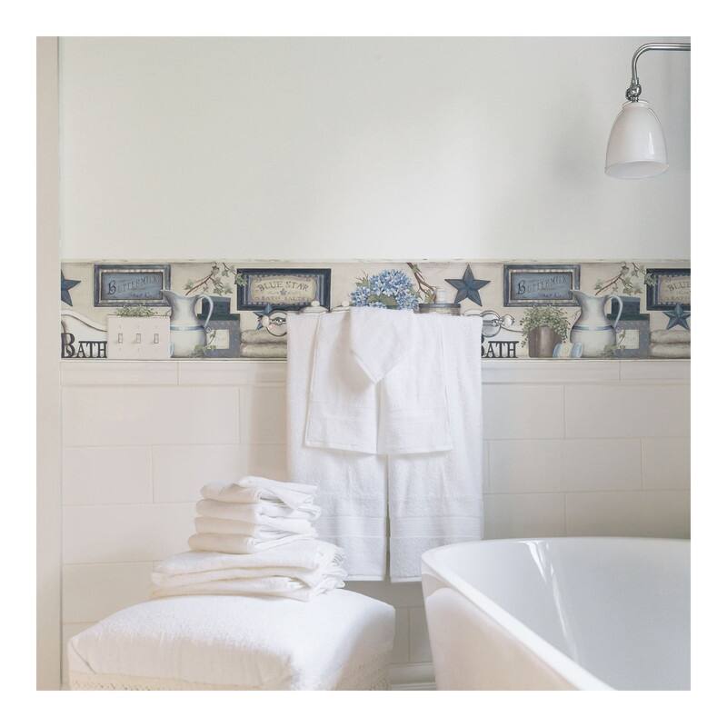 Chesapeake Country Bath Blue Rustic Border - 6 x 180 x 0.025