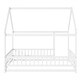 preview thumbnail 120 of 127, Wood Toddler House Bed with Roof Frame and Safety Guardrails Montessori Floor Bed without Slats No Door Houseshaped Platform Bed