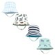 preview thumbnail 2 of 0, Hudson Baby Infant Boy 4Pc Sun Protection Hat, Dino Stripe Dinosaur Palm Tree 12-24 Months - Critters Plaid Sea Turtle Stripe