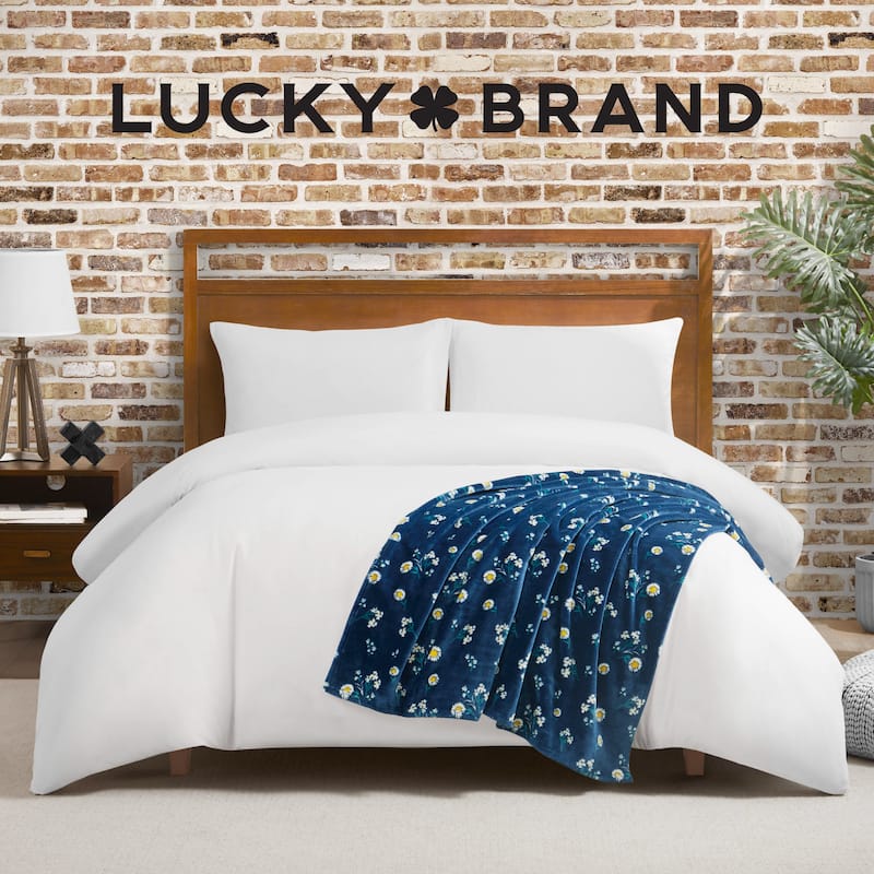 Lucky Brand Daisy Plush Throw Blanket
